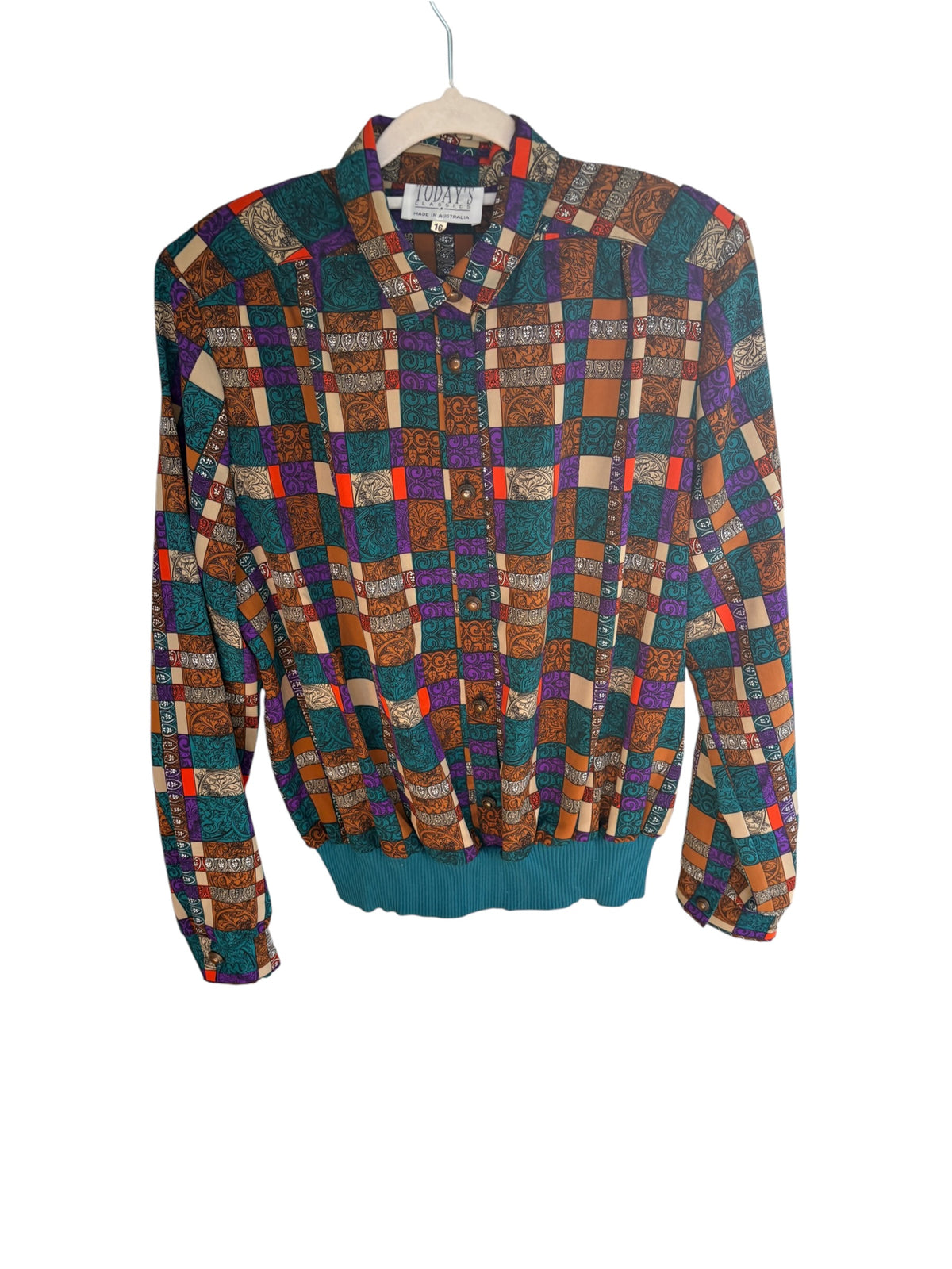 Today's Classics Vintage Geometric Print Blouse Multicolour Size 16 - Image 1