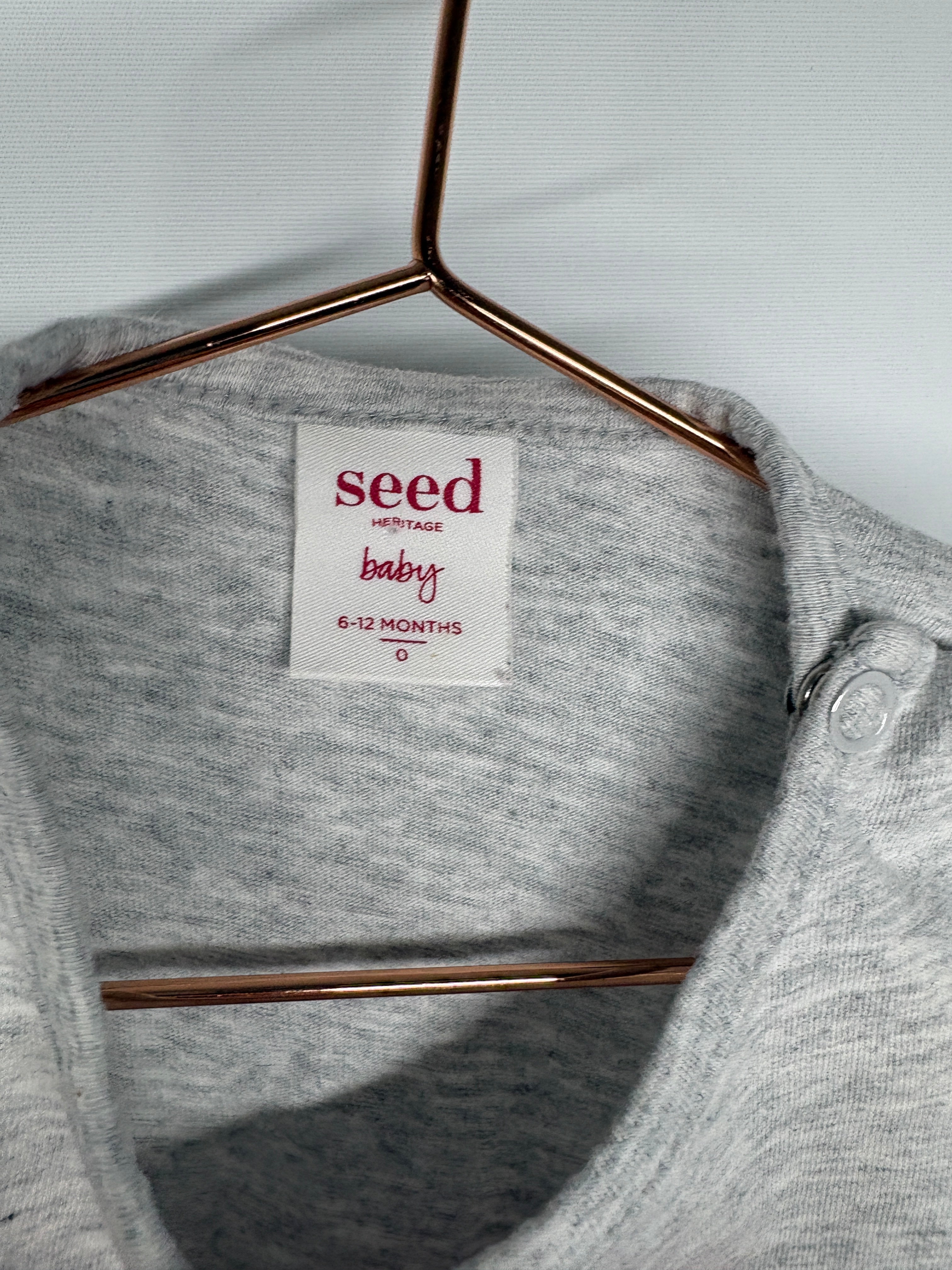 Seed Heritage Baby T-Shirt Grey Marle Watermelon Sequin Size 0 - Image 2