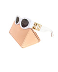 MIUMIU MU 04YS Sunglasses White with Gold Logo - Image 1