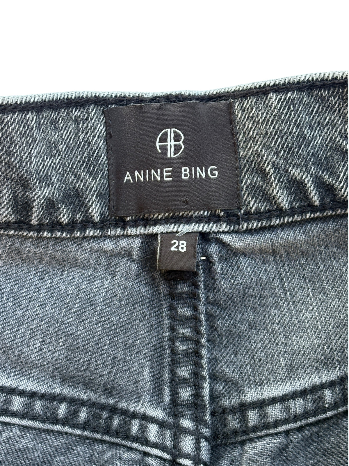 ANINE BING Tyler Jeans Washed Black Straight Leg Denim Size 28 - Image 4
