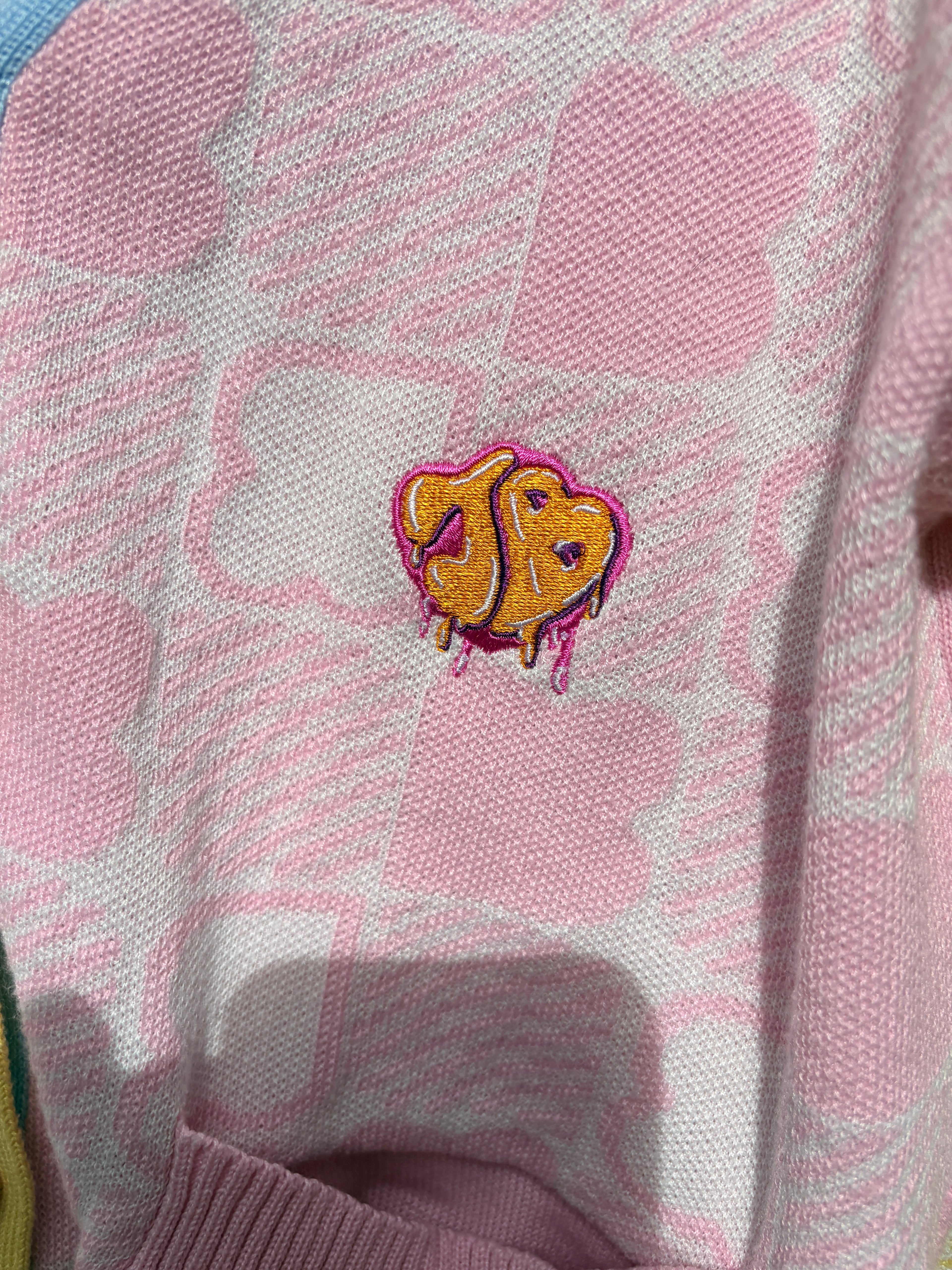 Jelly Bunny Knit Cardigan Pastel Checkered XL - Image 6