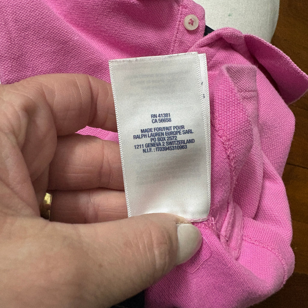 Ralph Lauren Baby Girls Polo Shirt Pink 18M - Image 2