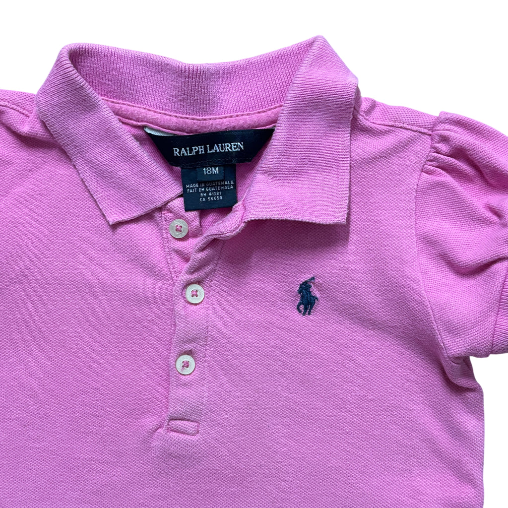 Ralph Lauren Baby Girls Polo Shirt Pink 18M - Image 1