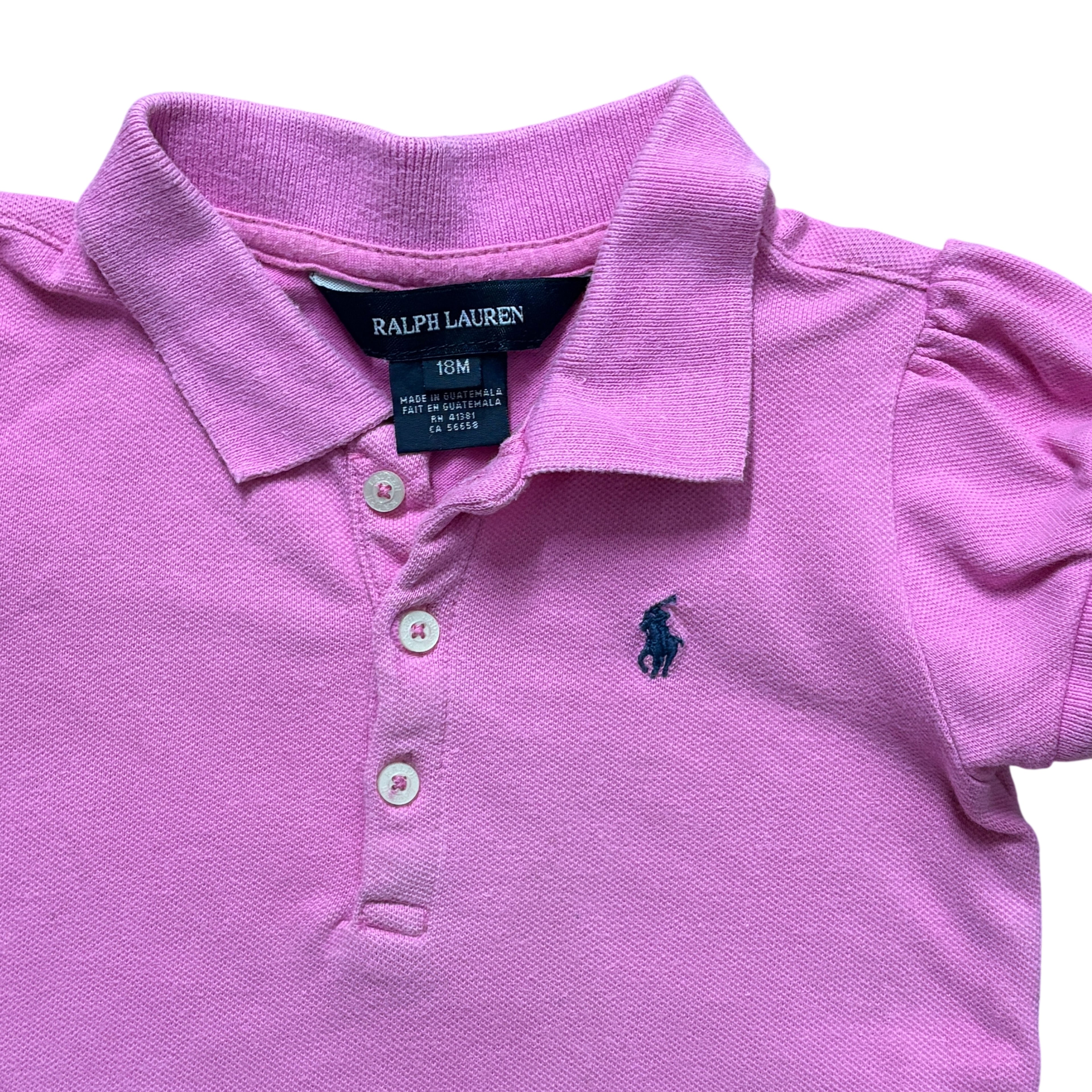 Ralph Lauren Baby Girls Polo Shirt Pink 18M - Image 1