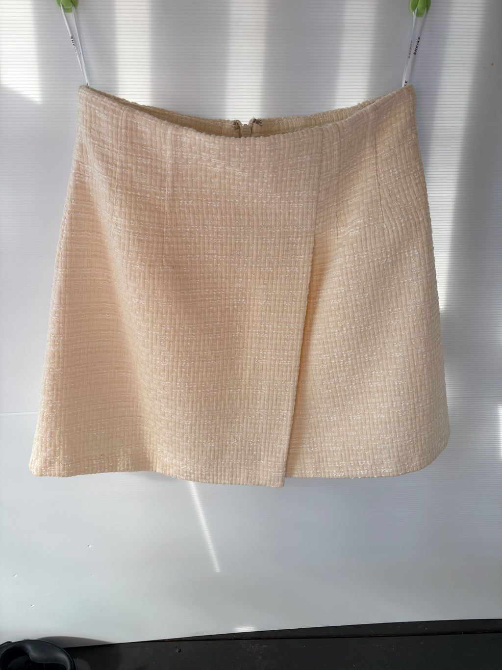 Sheike Tweed Mini Skirt Beige Women's Size 12 - Image 1