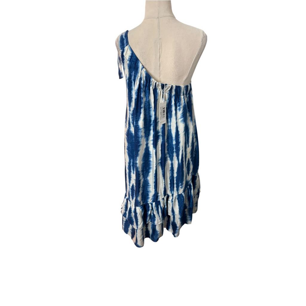 Adorne One-Shoulder Tie-Dye Dress Blue White Size 16 - Image 3