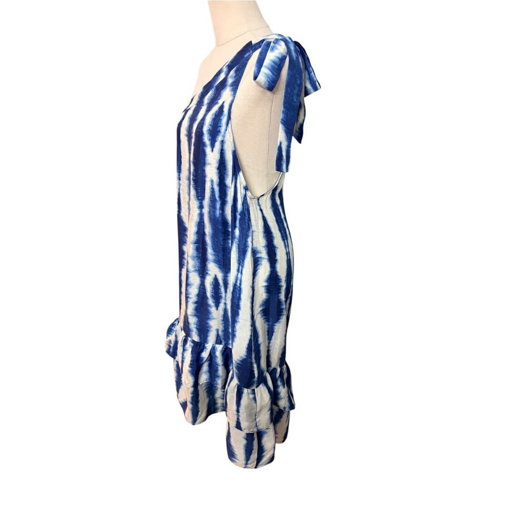 Adorne One-Shoulder Tie-Dye Dress Blue White Size 16 - Image 2