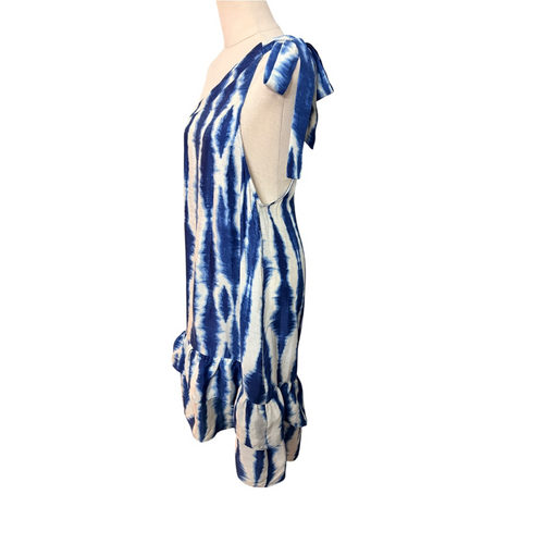 Adorne One-Shoulder Tie-Dye Dress Blue White Size 16 - Image 2