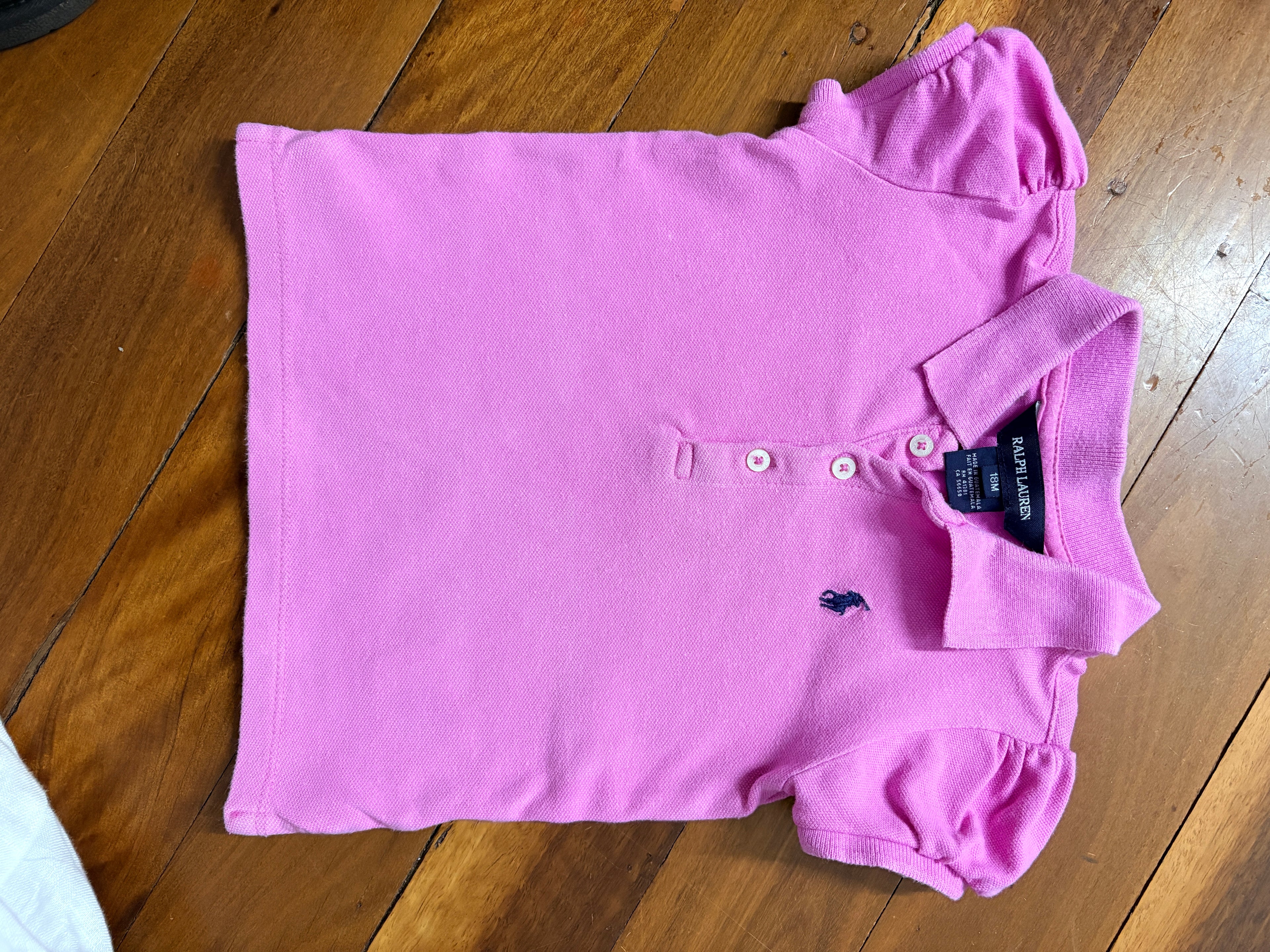 Ralph Lauren Baby Girls Polo Shirt Pink 18M - Image 6