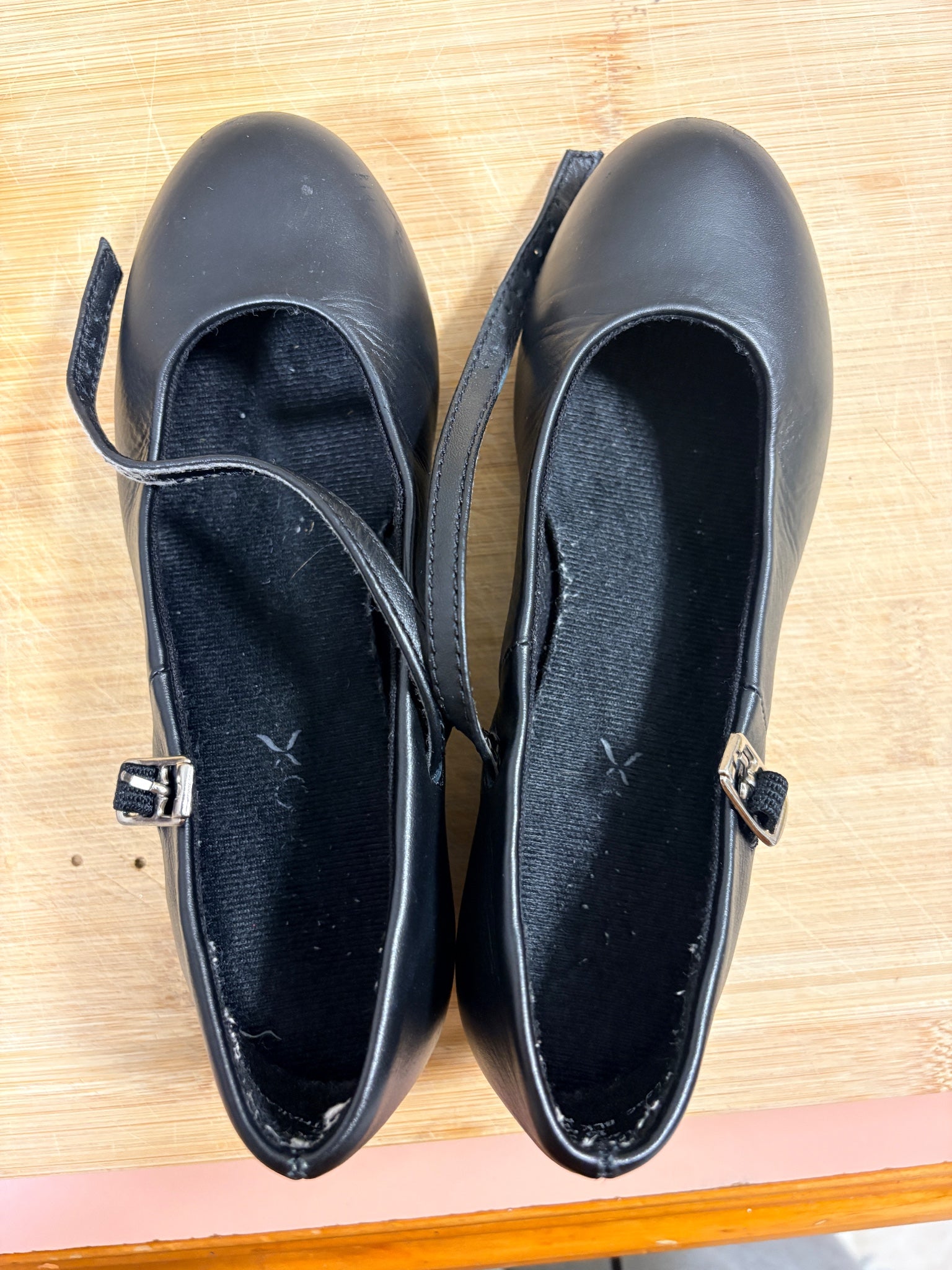 Capezio Mary Jane Tap Shoes Black Leather Size 13 - Image 2