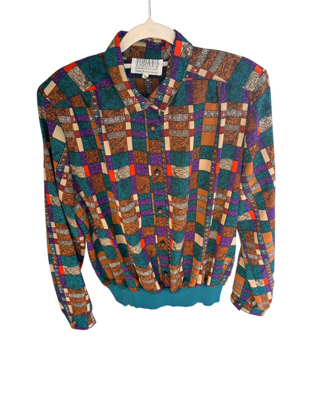 Today's Classics Vintage Geometric Print Blouse Multicolour Size 16 - Image 2