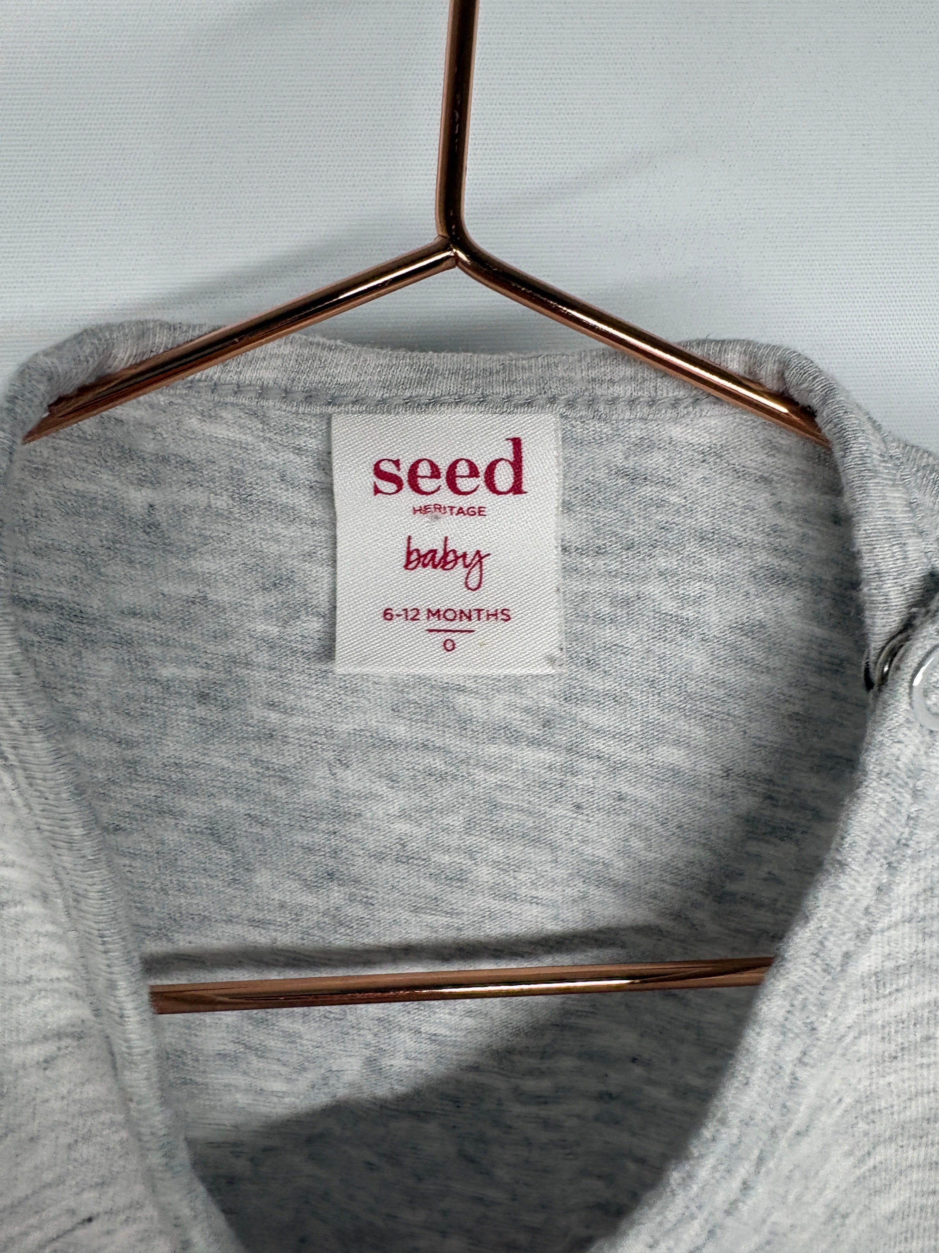 Seed Heritage Baby T-Shirt Grey Marle Watermelon Sequin Size 0 - Image 3