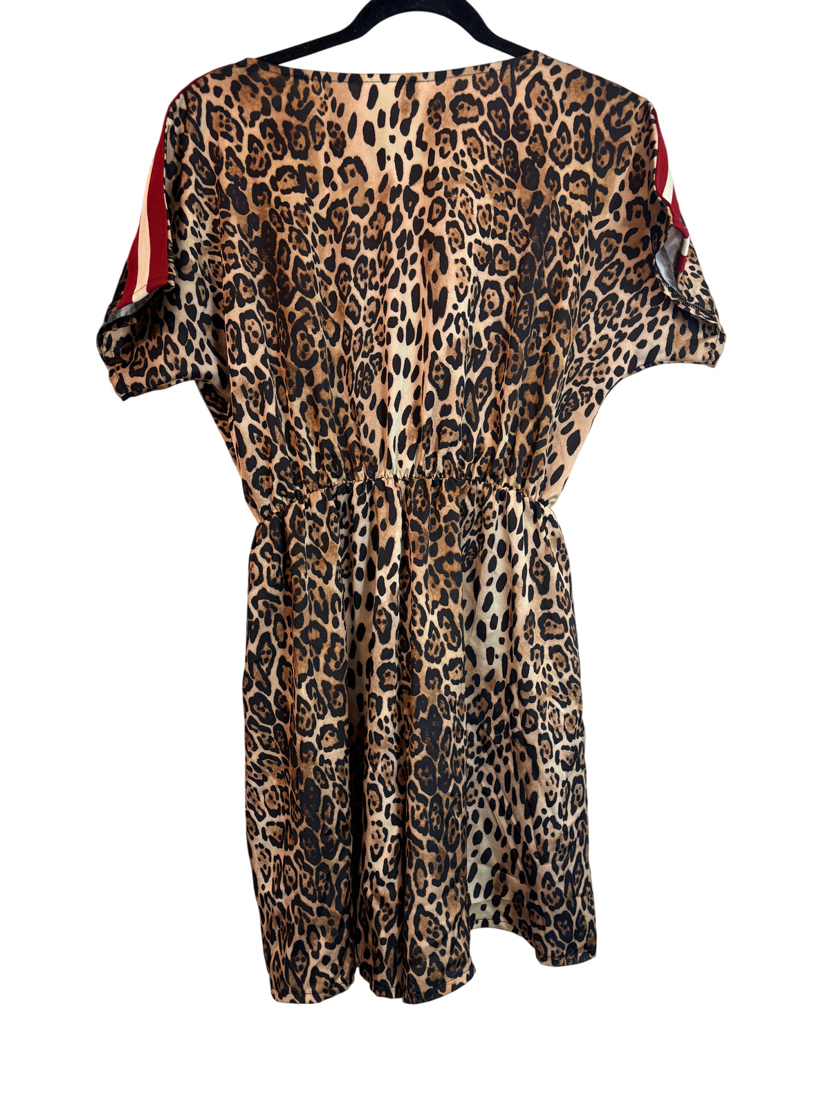 Dimora Leopard Print Mini Dress With Side Stripe Detail Size L - Image 1