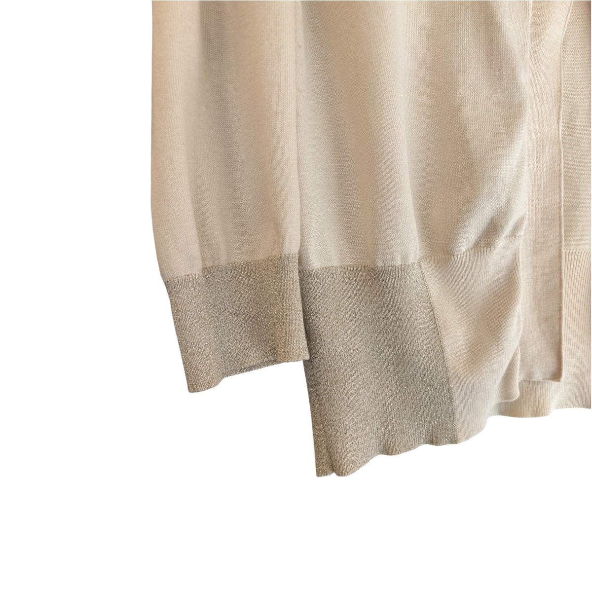 Kachel Cream Shimmer Cardigan Decorative Button Women's Size S - Image 3