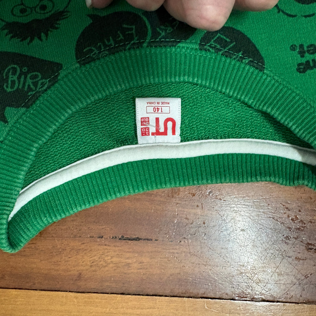 Uniqlo Sesame Street Character Print Sweatshirt Green Kids 140 - Image 3