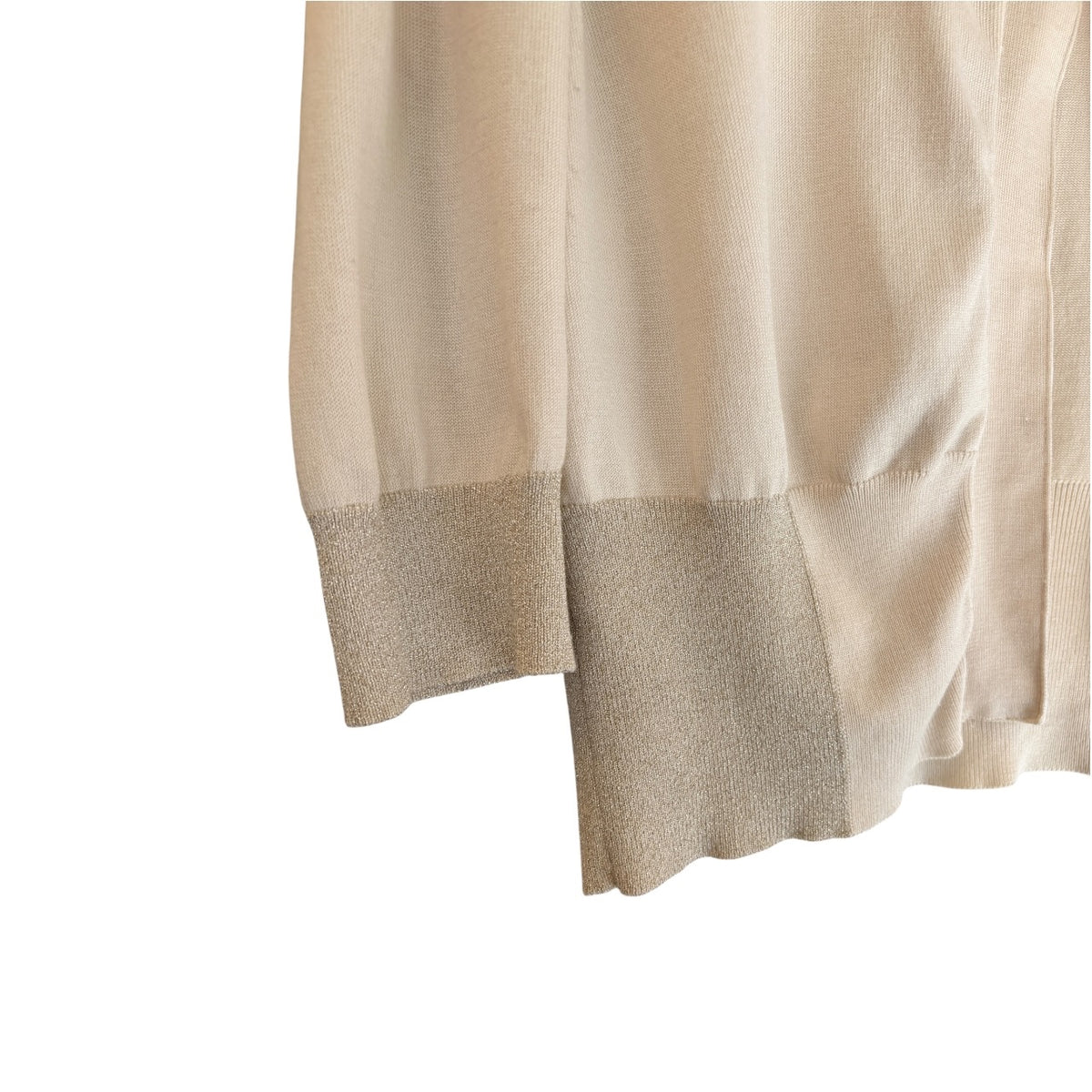Kachel Cream Shimmer Cardigan Decorative Button Women's Size S - Image 4