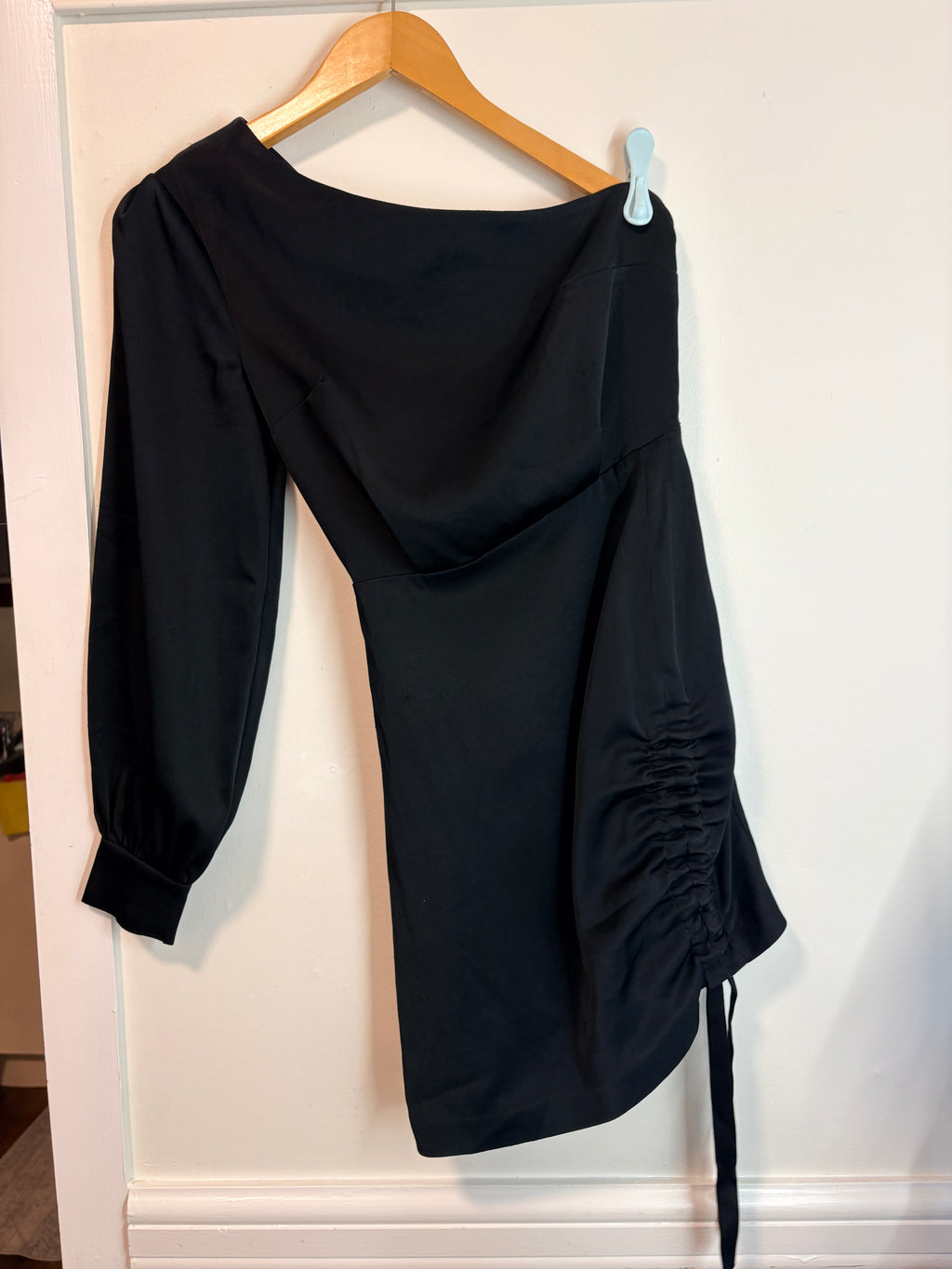 Kookai One-Shoulder Long Sleeve Mini Dress Black Size 36 - Image 8