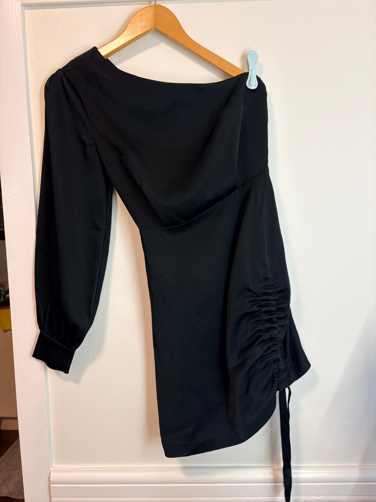 Kookai One-Shoulder Long Sleeve Mini Dress Black Size 36 - Image 8