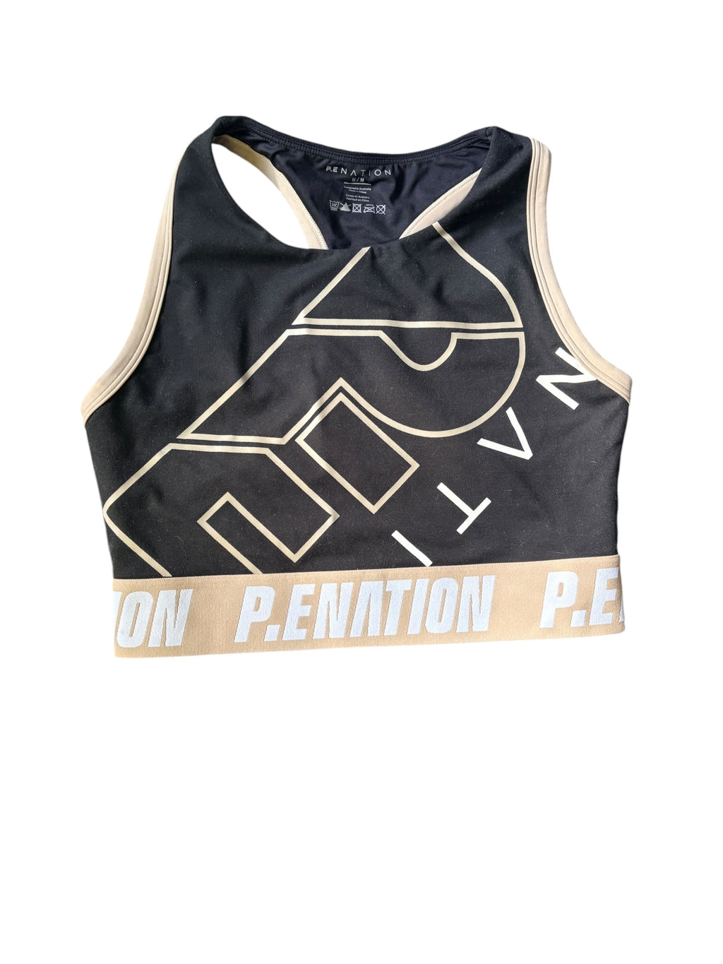 P.E Nation Endurance Sports Bra Black Logo Crop Size M - Image 1