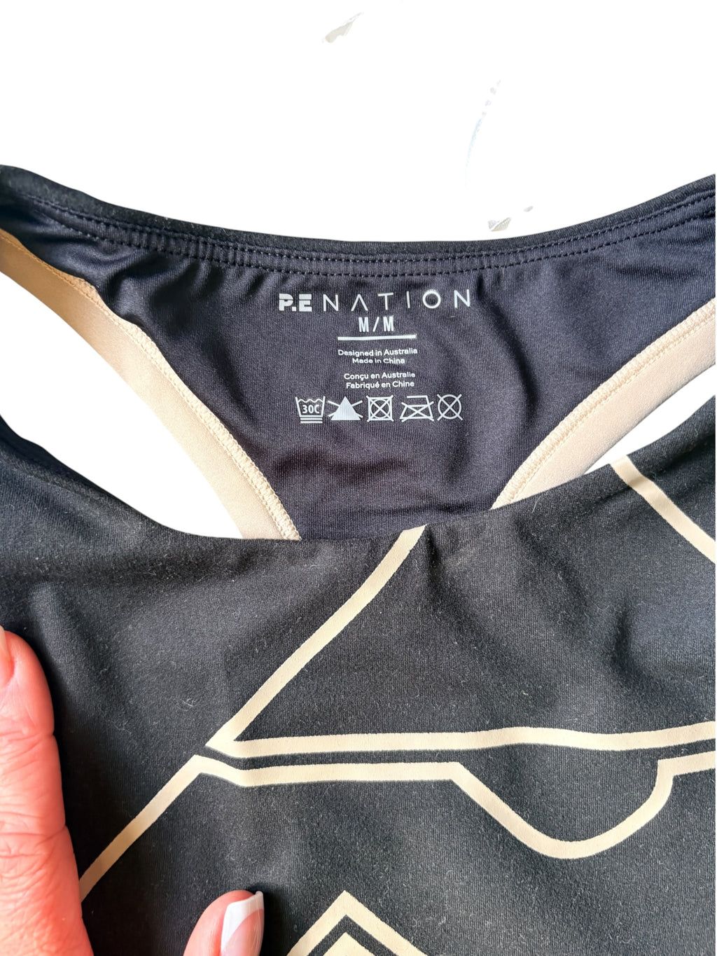 P.E Nation Endurance Sports Bra Black Logo Crop Size M - Image 2