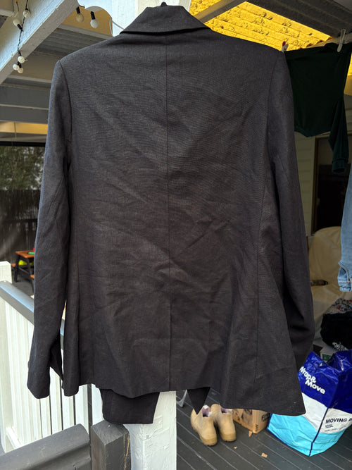 City Chic Linen Blend Blazer Black Size S - Image 2