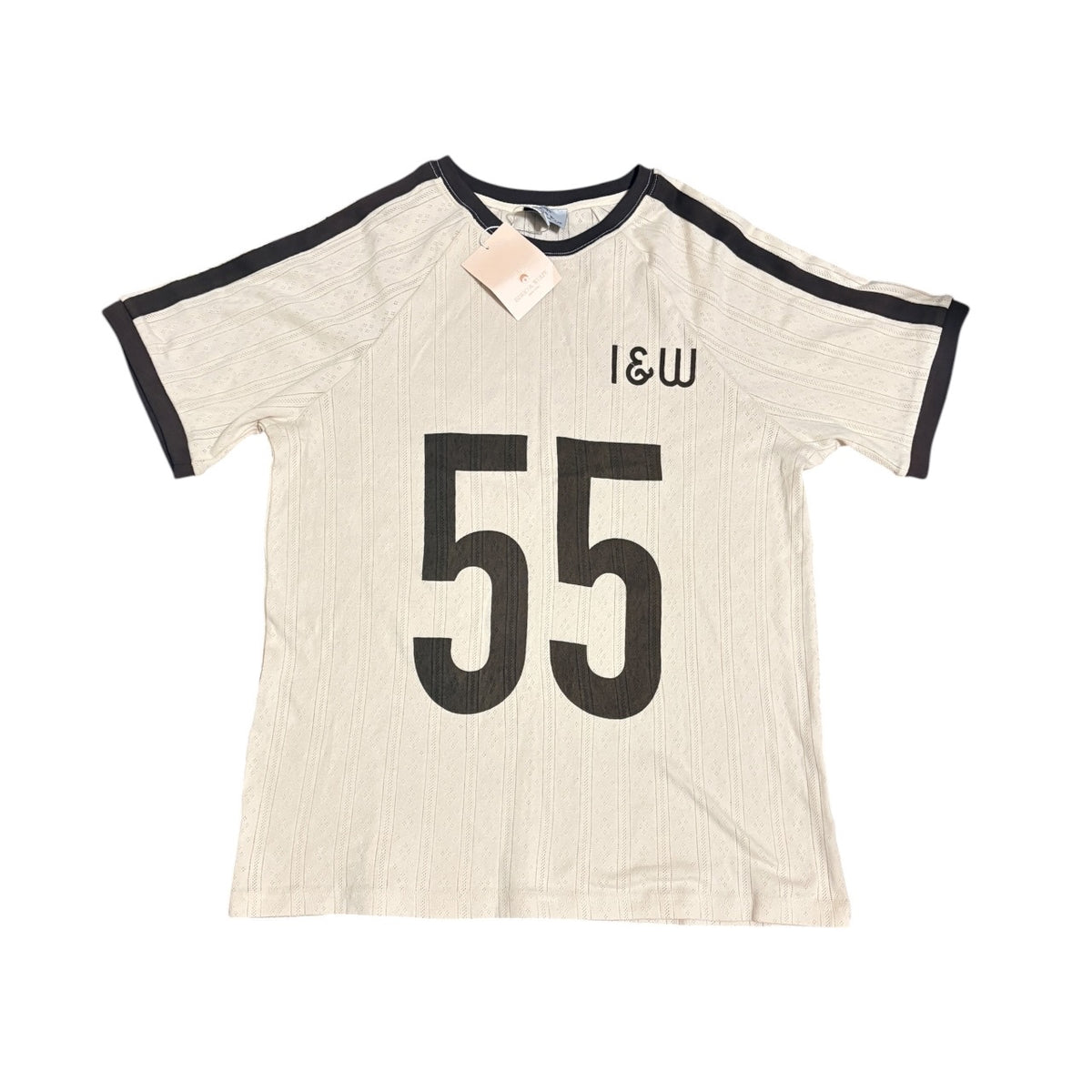 Indigo & Wolfe Lounge Set Cream & Brown '55' Print Size S - Image 2