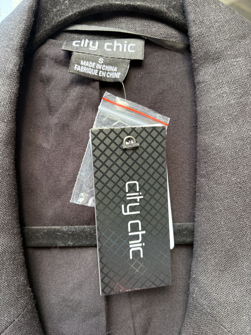 City Chic Linen Blend Blazer Black Size S - Image 4
