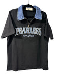 The Unavowed Quarter Zip T-Shirt Fearless Denim Collar Black Size S - Image 1
