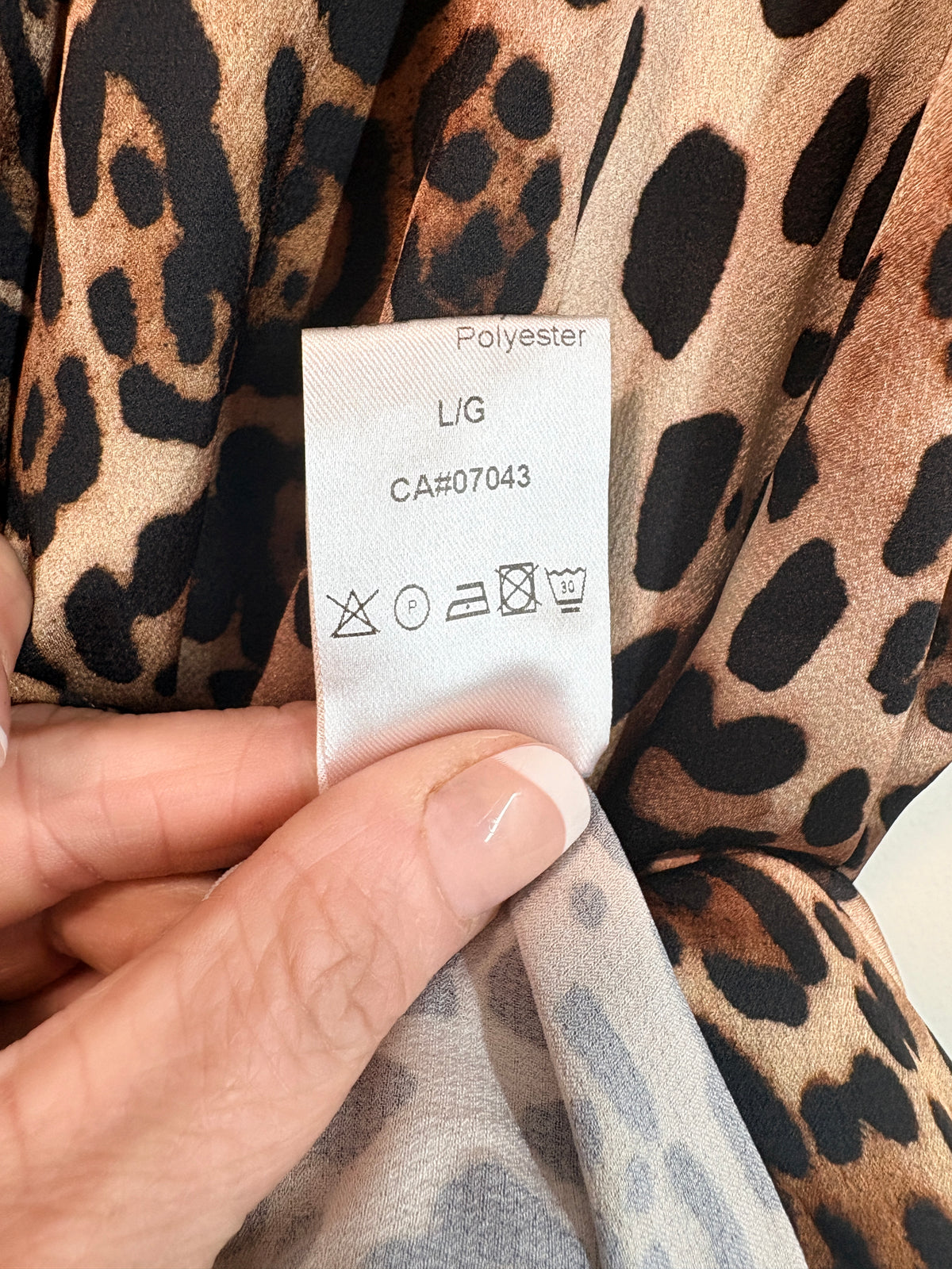 Dimora Leopard Print Mini Dress With Side Stripe Detail Size L - Image 3
