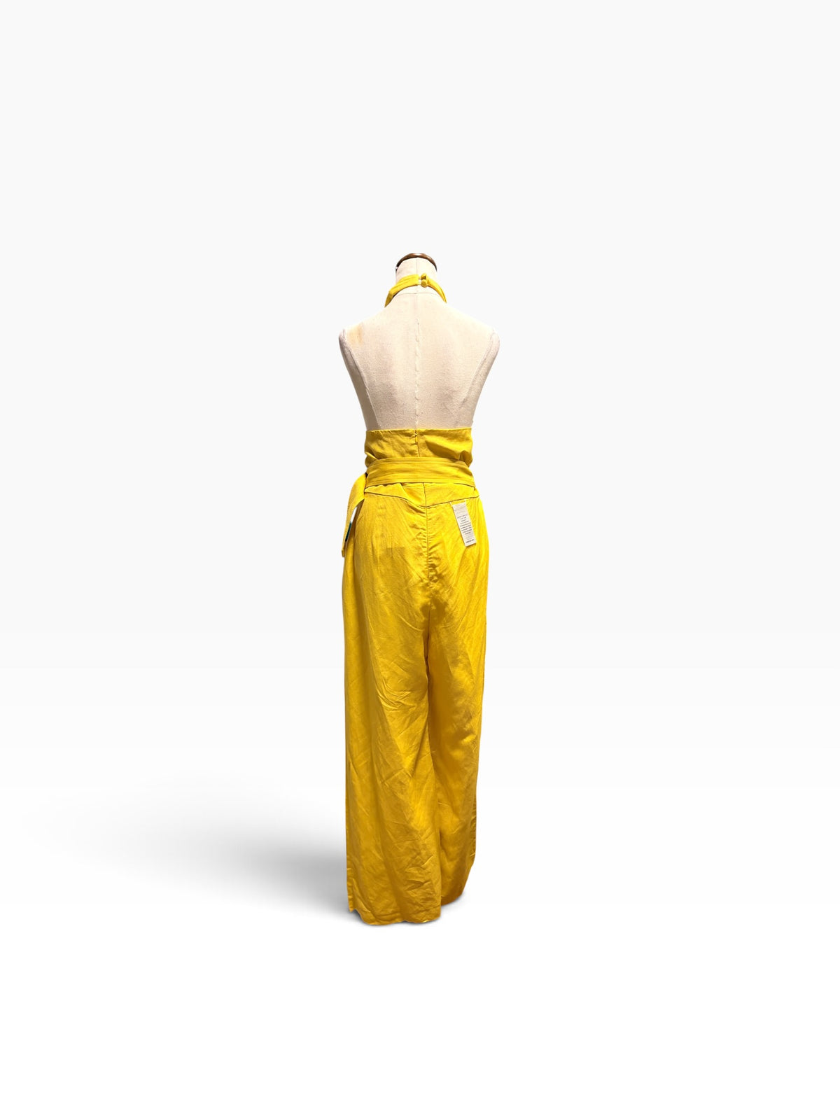 Forever New Linen-Blend Halter Neck Jumpsuit Yellow - Image 6