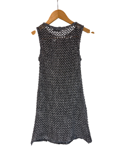 All About May Open Knit Sleeveless Tunic Top/Dress Grey Size 8 - Image 1