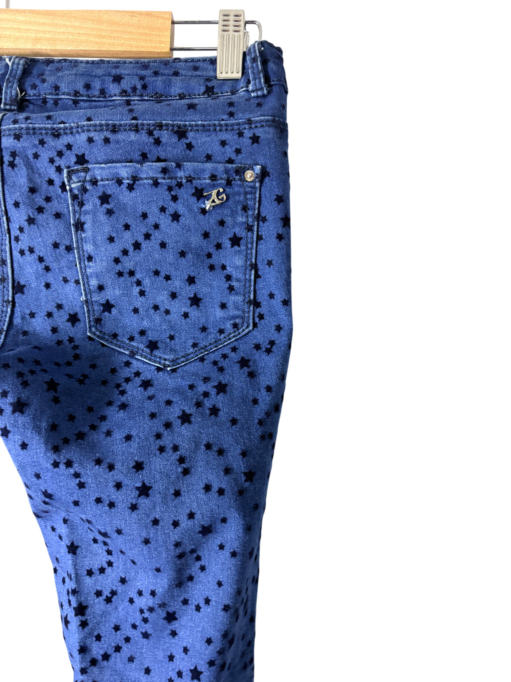 Zara Girls Skinny Jeans Star Print Blue Size 11/12 - Image 1