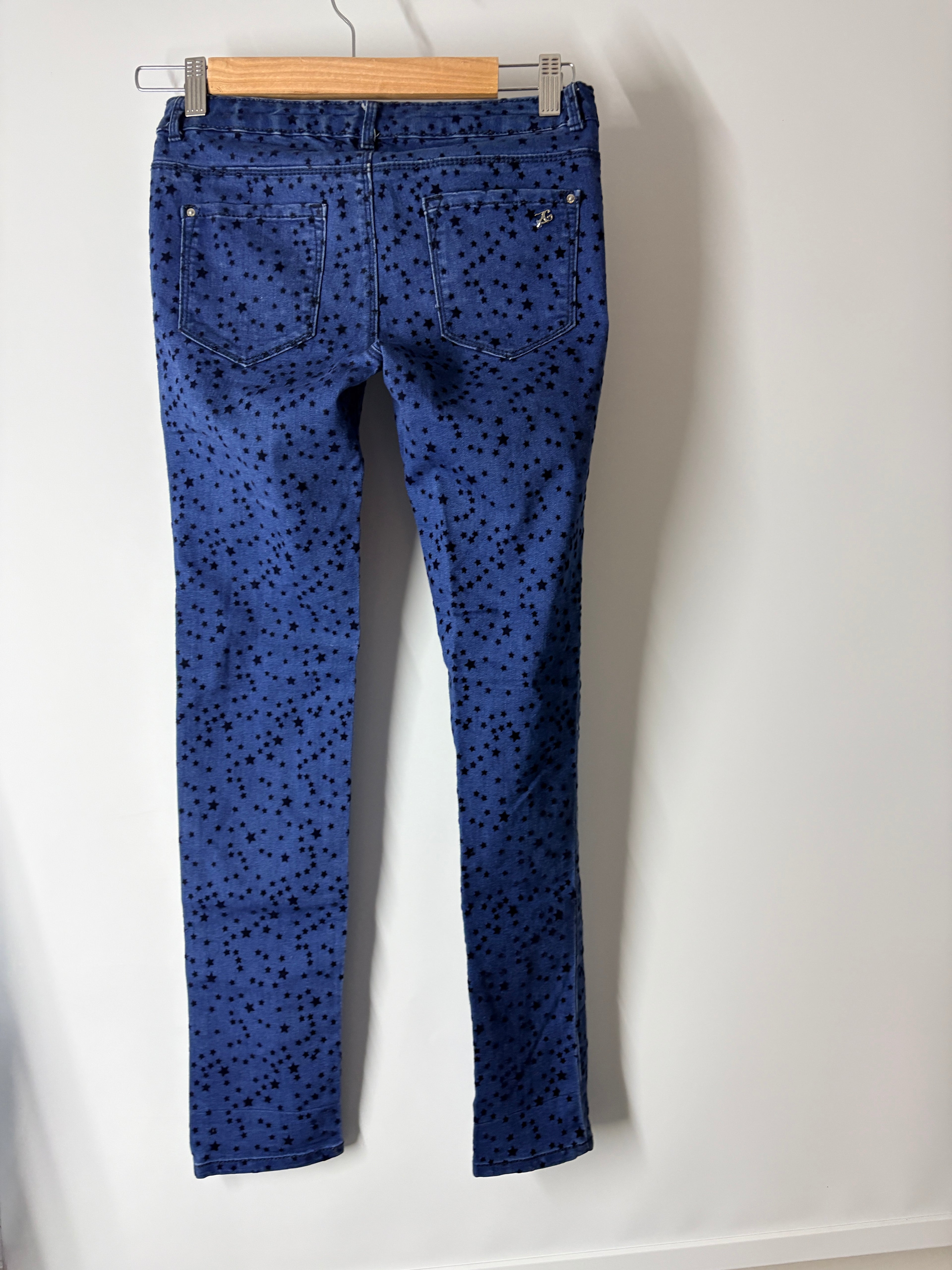Zara Girls Skinny Jeans Star Print Blue Size 11/12 - Image 3