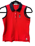 Beverly Hills Polo Club Sleeveless Polo Shirt Red Bear Embroidery Small - Image 1