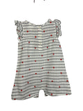 Seed Baby Girl Striped Floral Embroidered Romper White 3-6 Months - Image 1