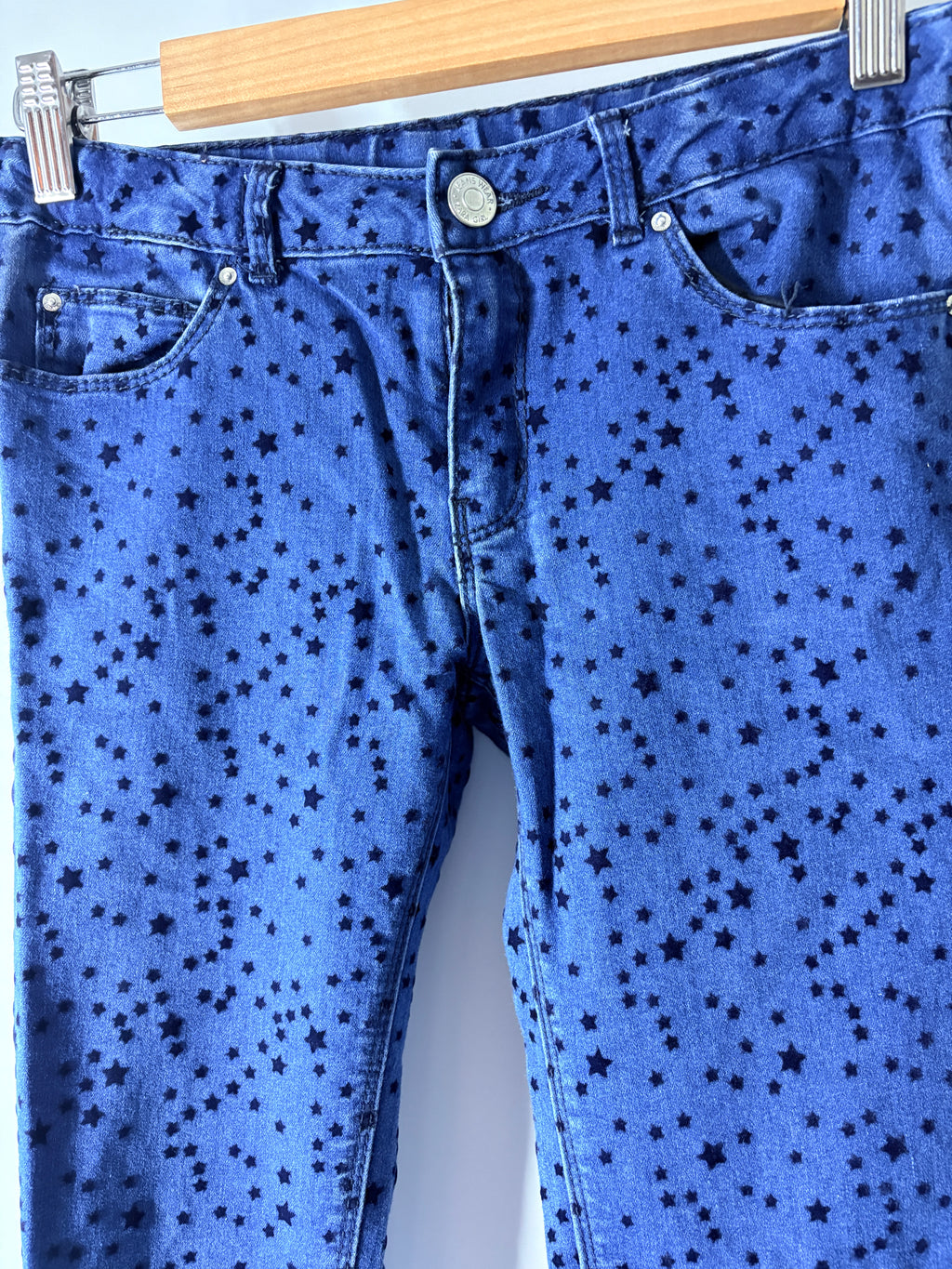 Zara Girls Skinny Jeans Star Print Blue Size 11/12 - Image 4