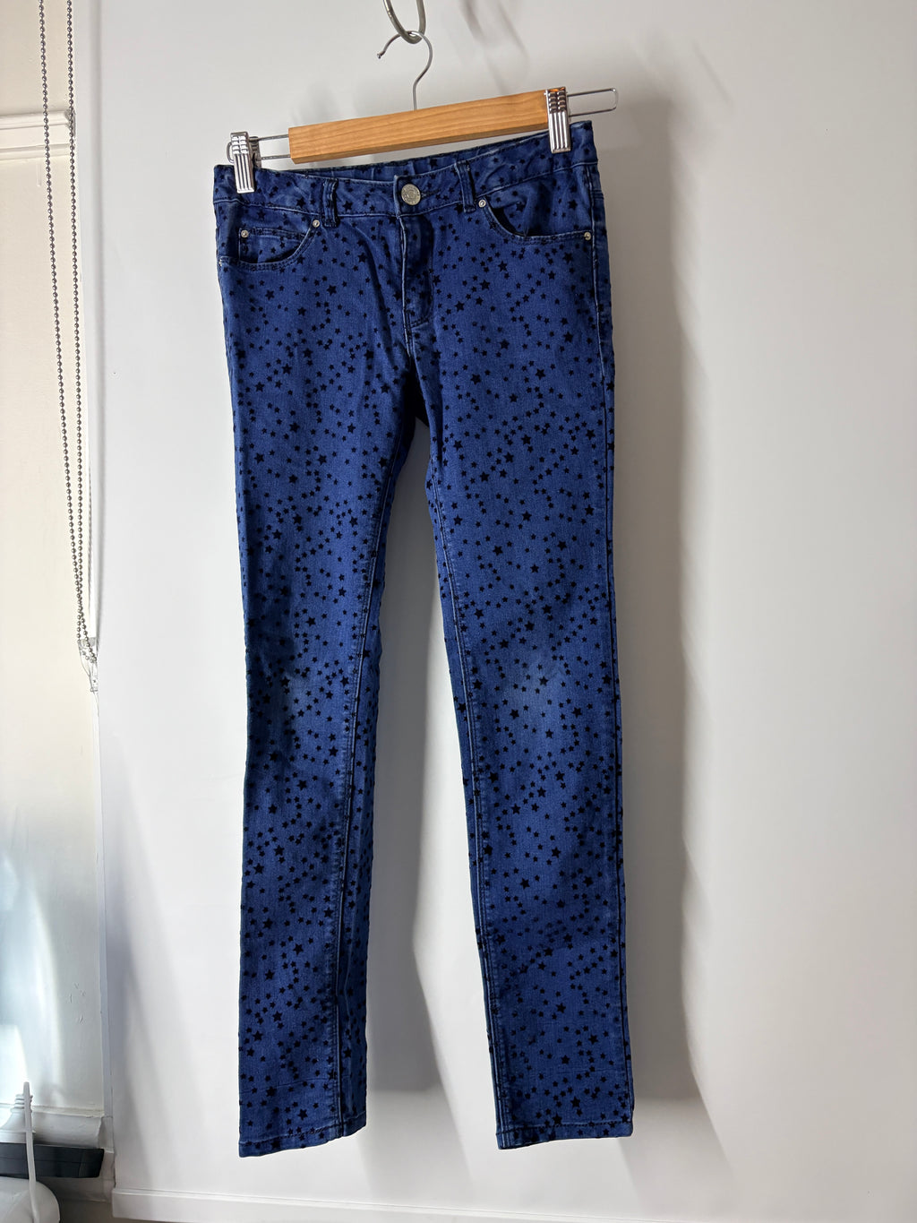 Zara Girls Skinny Jeans Star Print Blue Size 11/12 - Image 7