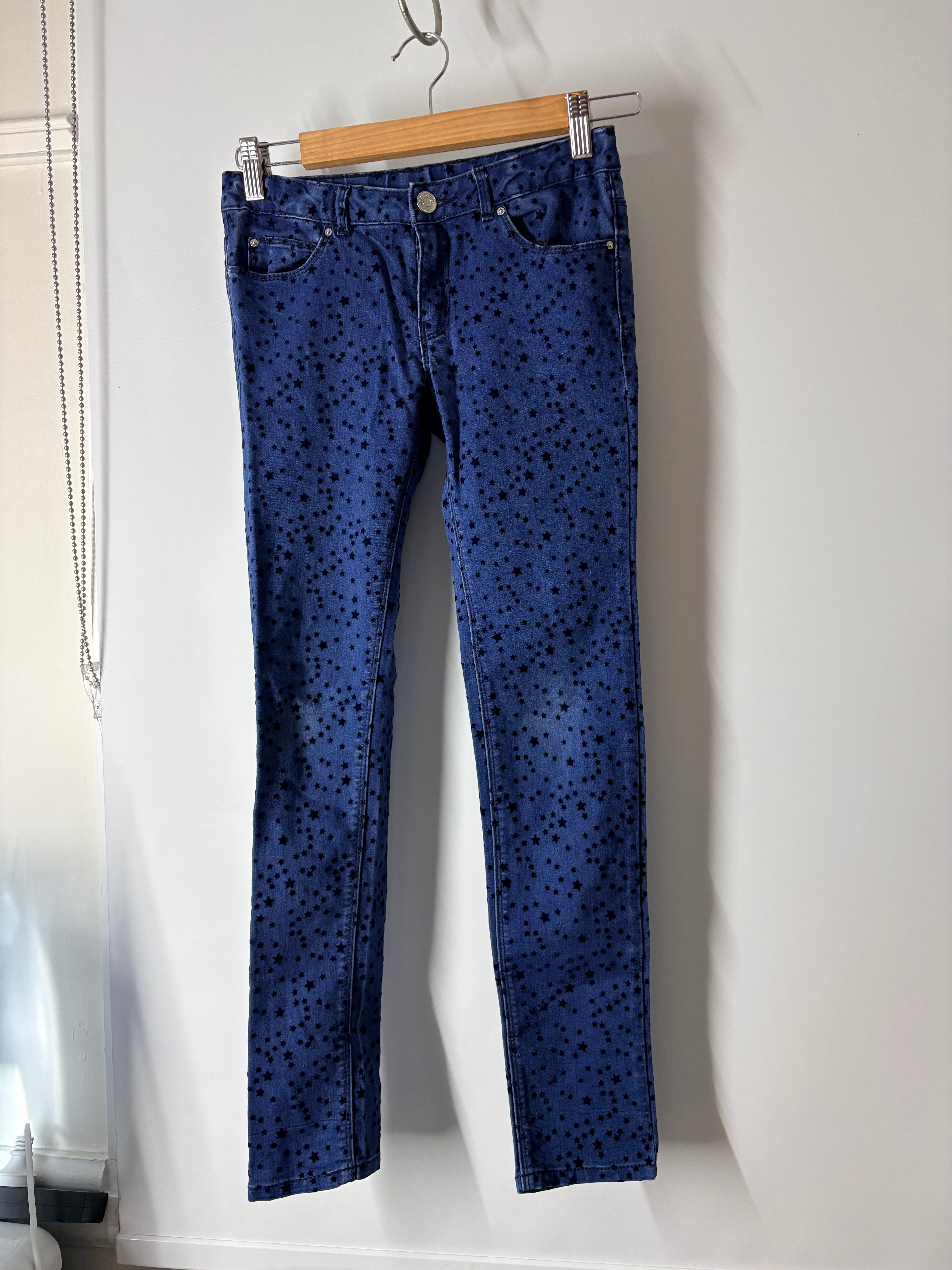 Zara Girls Skinny Jeans Star Print Blue Size 11/12 - Image 7