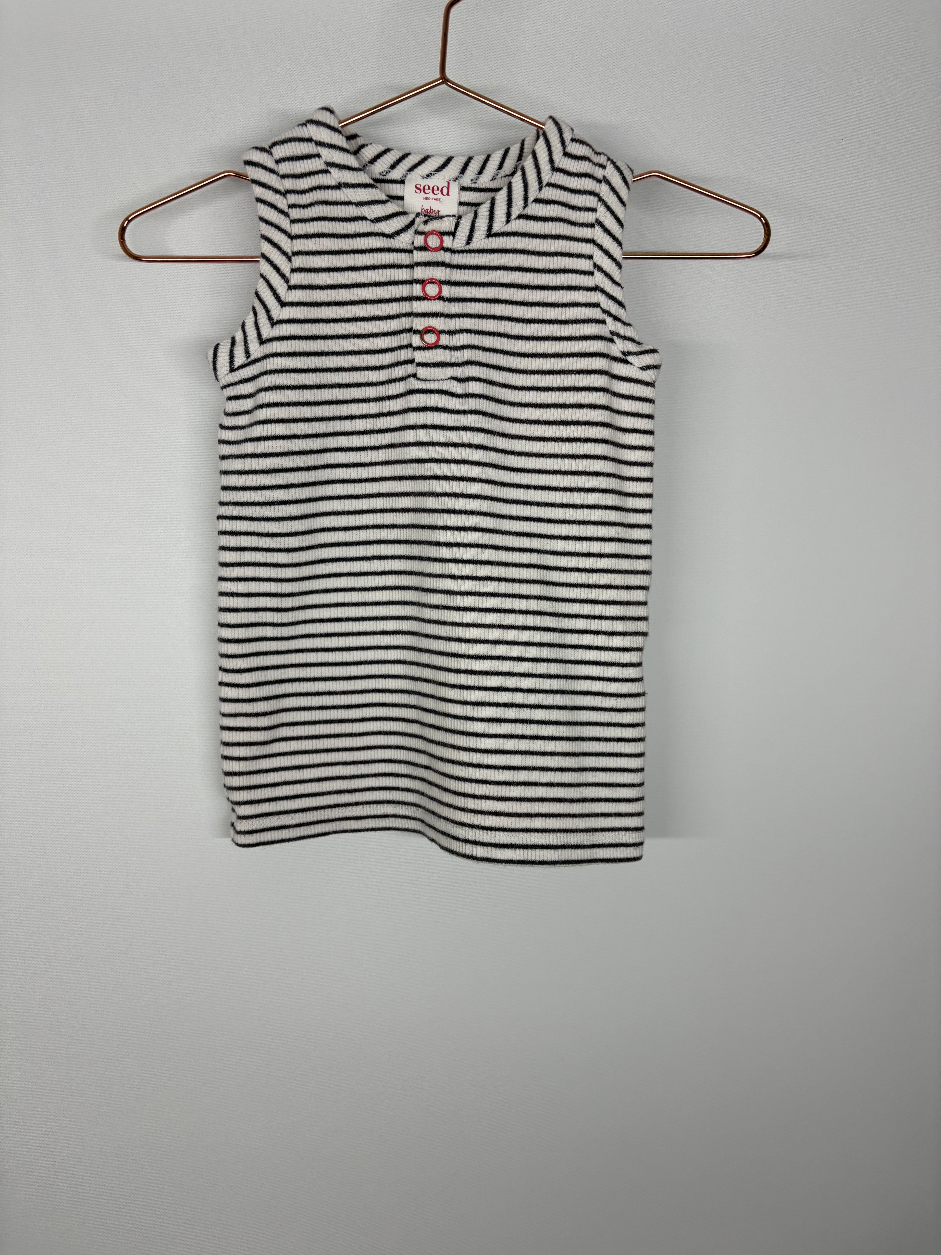 Seed Baby Girl Striped Floral Embroidered Romper White 3-6 Months - Image 6