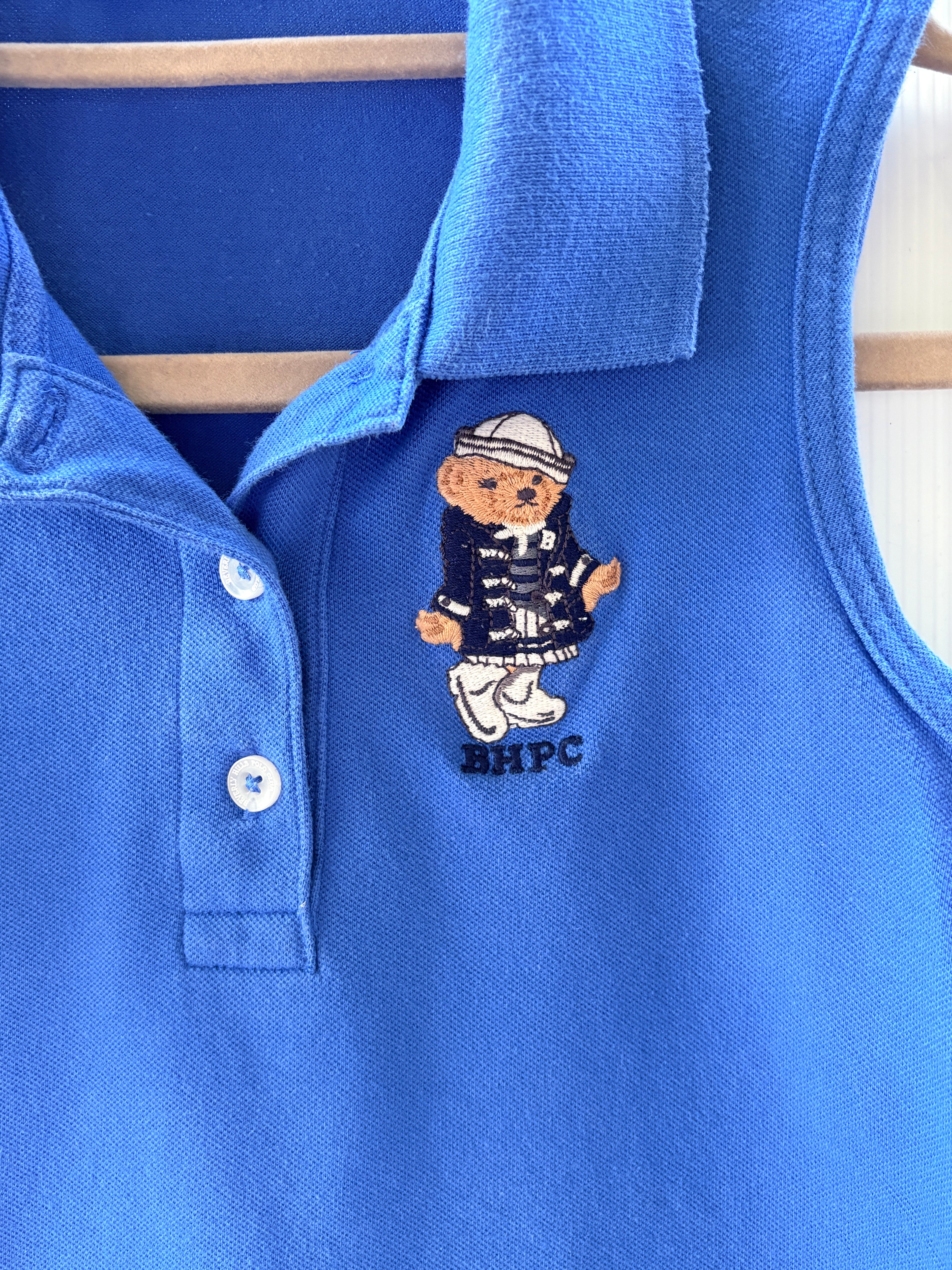 Beverly Hills Polo Club Sleeveless Polo Shirt Blue Bear Embroidery Women's S - Image 6