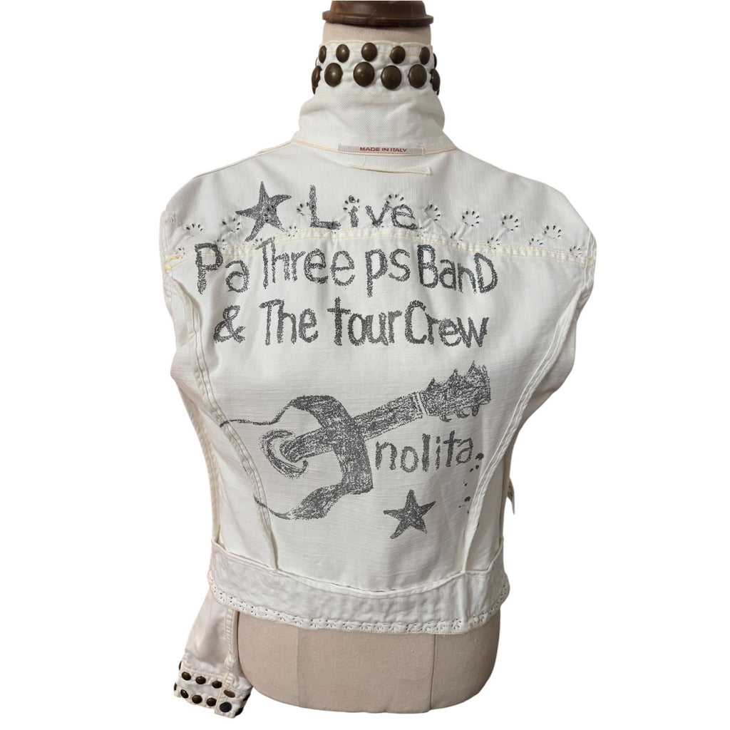 Nolita Denim Jacket - Studded Rocker Style Made In Italy Inspired by 1970's Brand Roncelli - Image 6