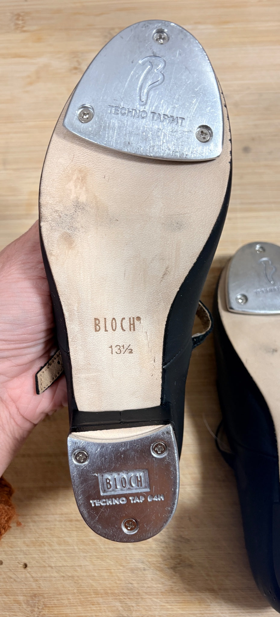 Bloch Techno Tap Shoes Black Leather Girls Size 13 1/2 - Image 5