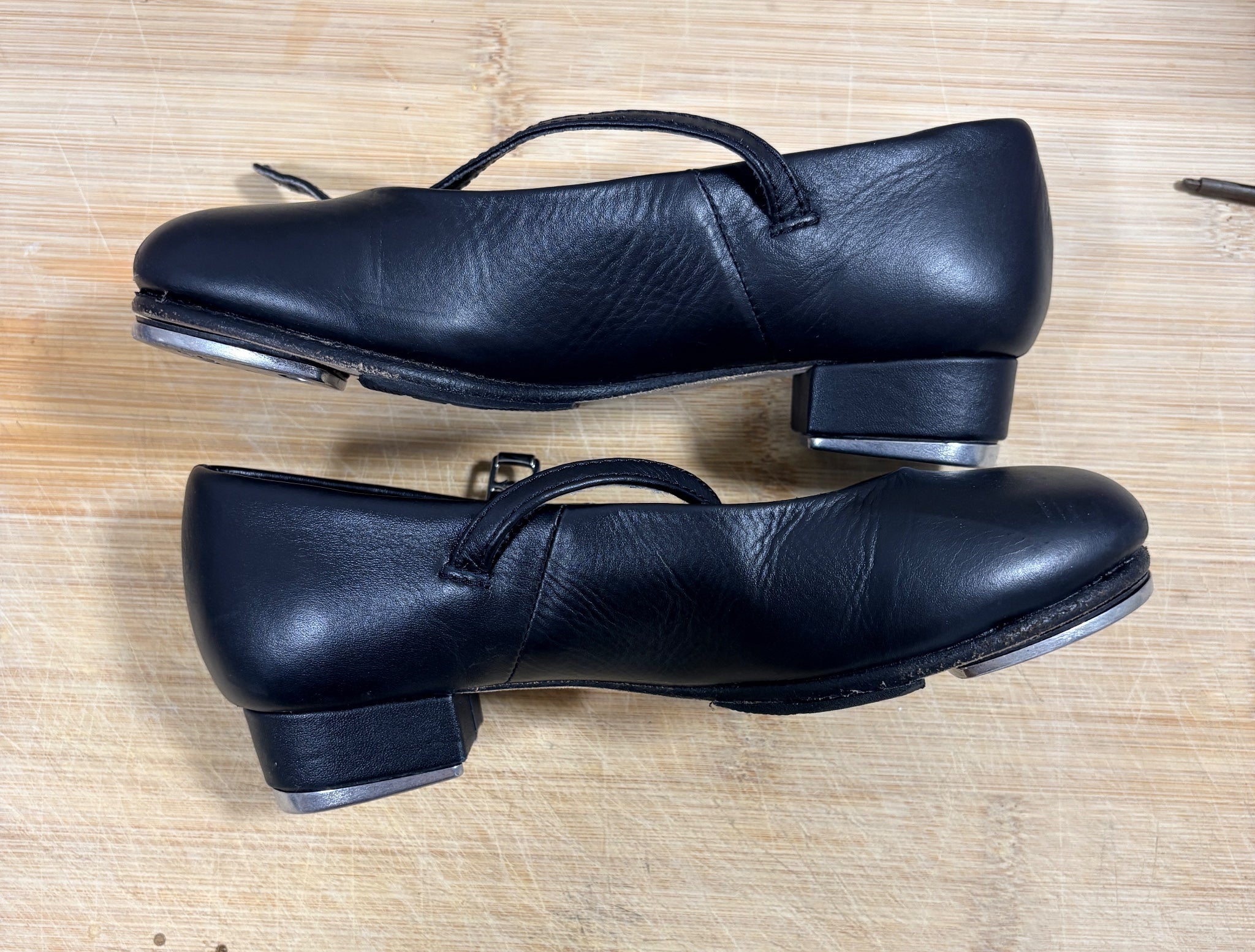 Capezio Mary Jane Tap Shoes Black Leather Size 13 - Image 5