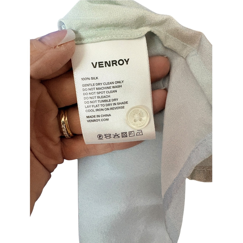 Venroy Printed Camp Collar Shirt 100% Silk Multicolor Size M - Image 5