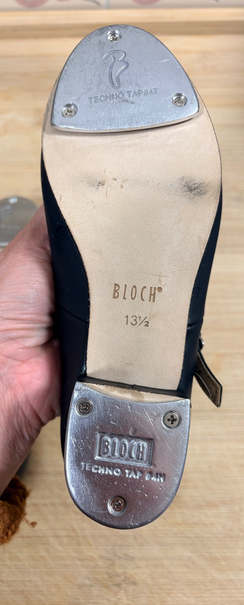 Bloch Techno Tap Shoes Black Leather Girls Size 13 1/2 - Image 6