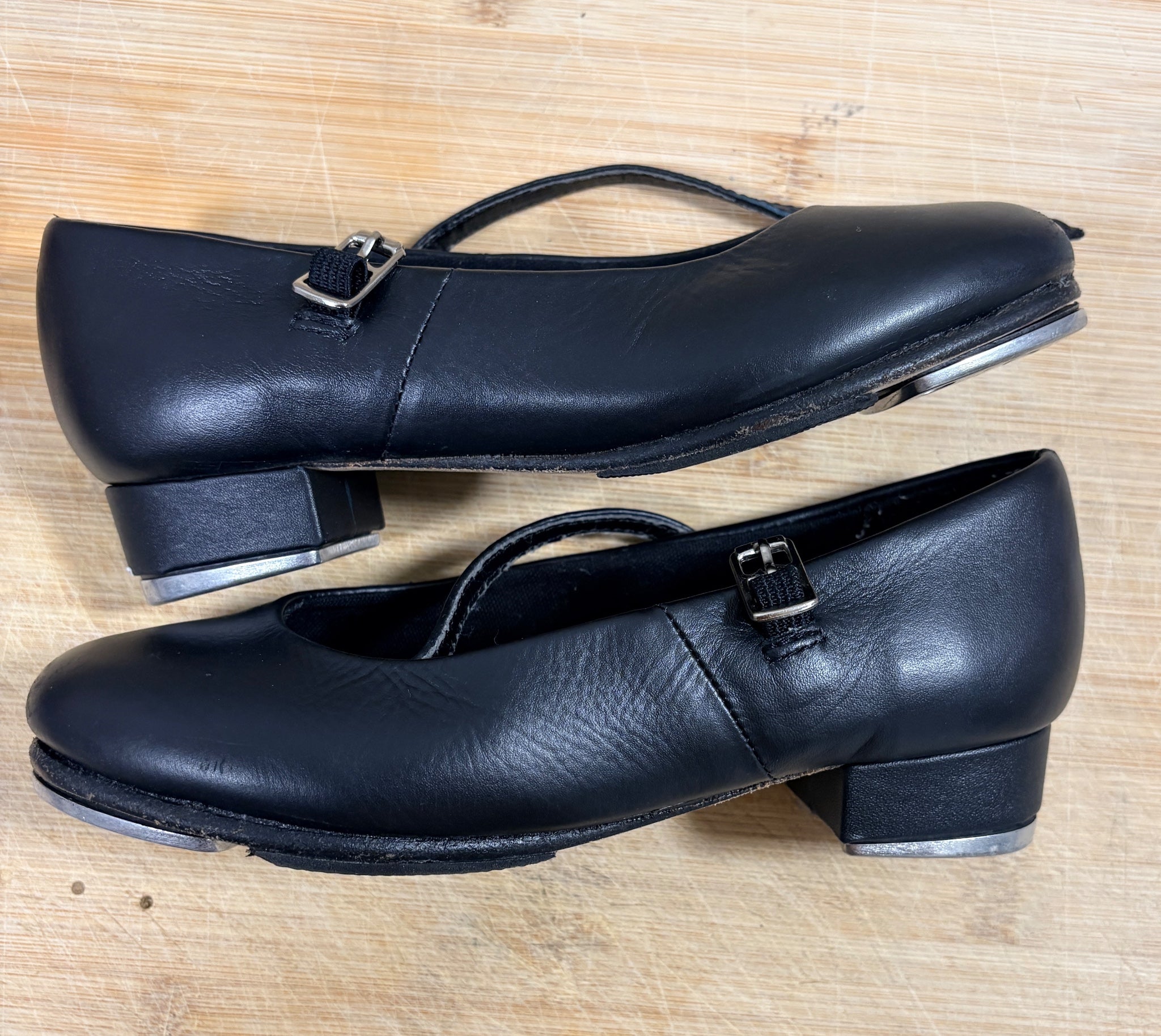 Capezio Mary Jane Tap Shoes Black Leather Size 13 - Image 6
