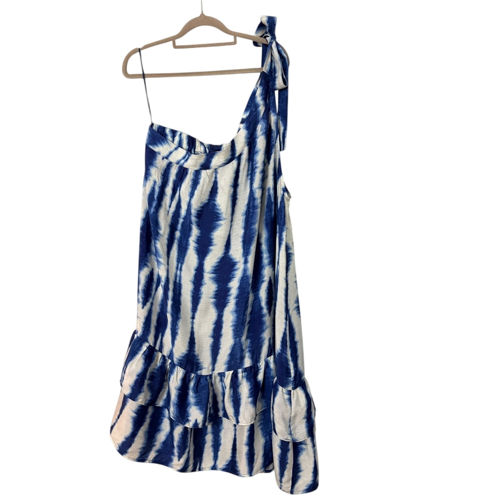 Adorne One-Shoulder Tie-Dye Dress Blue White Size 16 - Image 5