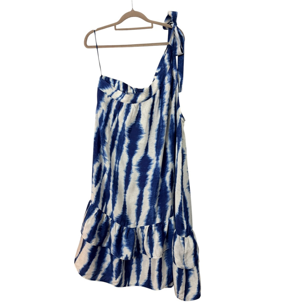 Adorne One-Shoulder Tie-Dye Dress Blue White Size 16 - Image 6