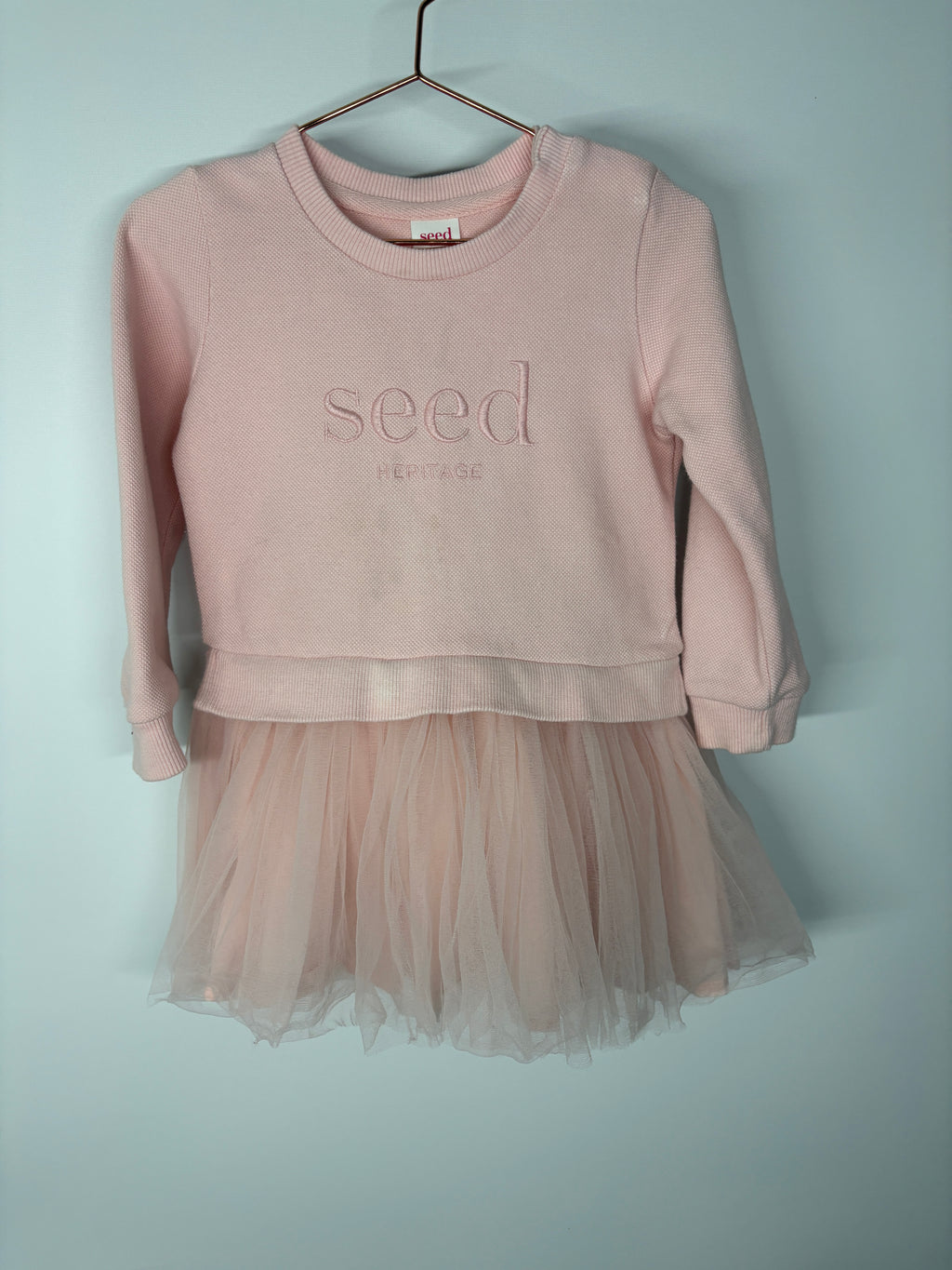 Seed Heritage Sweatshirt Tulle Dress Pink Size 2 - Image 3