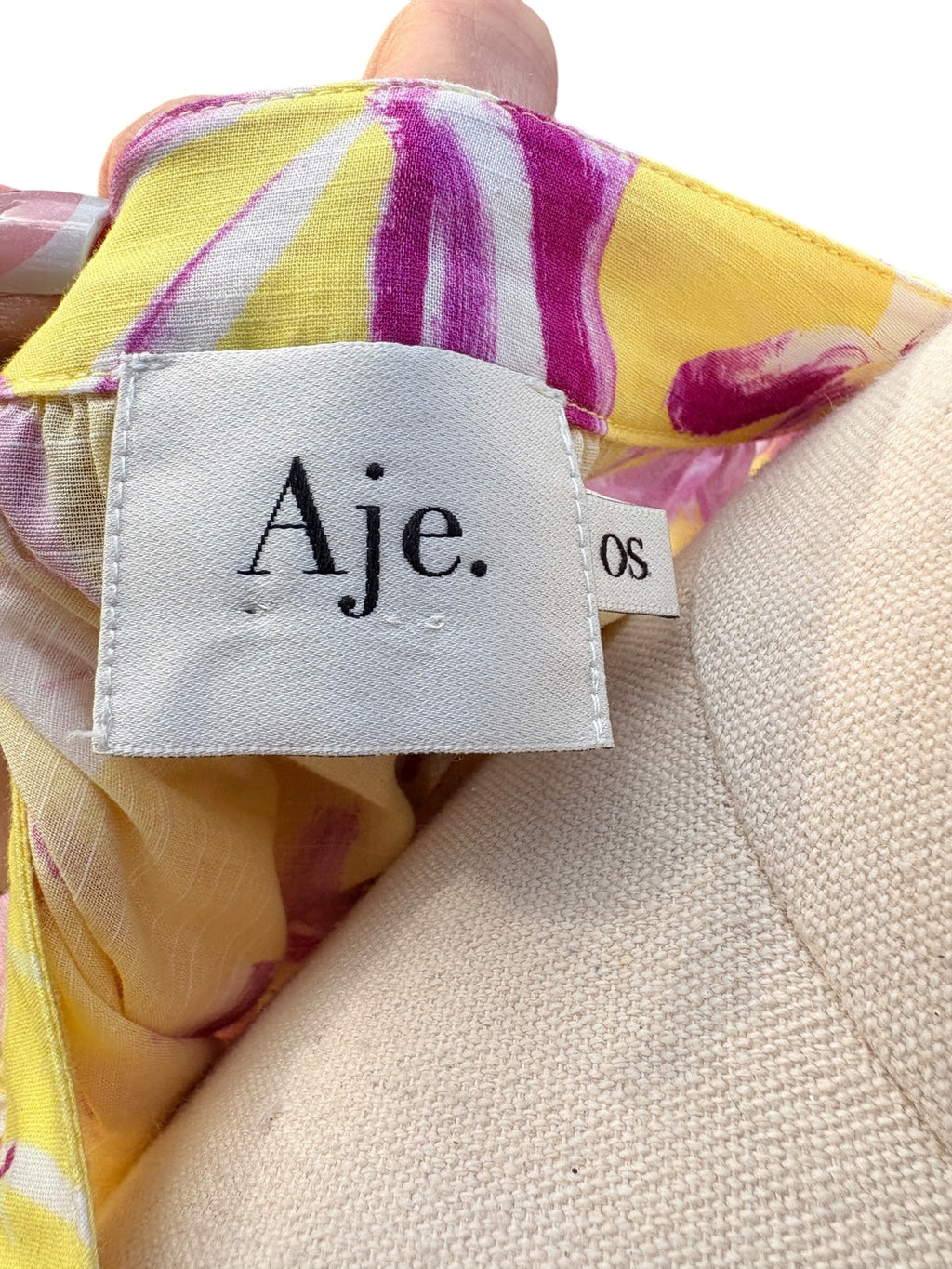 Aje. Floral Button-Down Tunic Yellow and Pink OS - Image 7